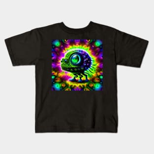 alien Green Man Martian Tie Dye Kids T-Shirt